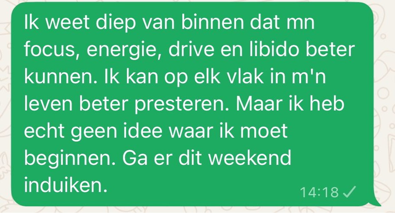 WhatsApp bericht aan mijn vrouw